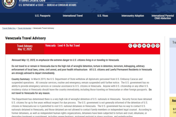 Estados Unidos orientam cidadãos a não viajar ou morar na Venezuela: ‘Perigo extremo’