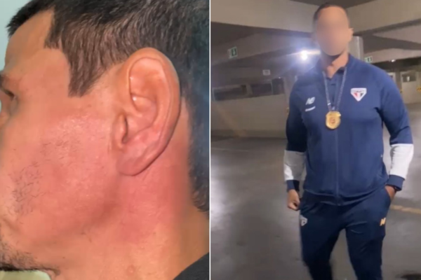 Torcedor do São Paulo diz ter levado tapa no rosto de segurança enquanto tentava foto com Luciano; VÍDEO