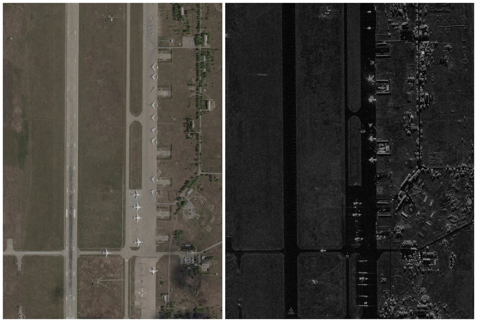 Imagens de satélite mostram destruição de aviões russos após ataque de drones da Ucrânia