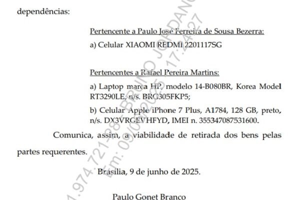8 de janeiro: Gonet responde sobre celulares e notebook desaparecidos em investigação