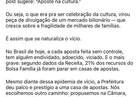 Tabata apaga postagem sobre marca de apostas depois de cobrança por festa no Recife