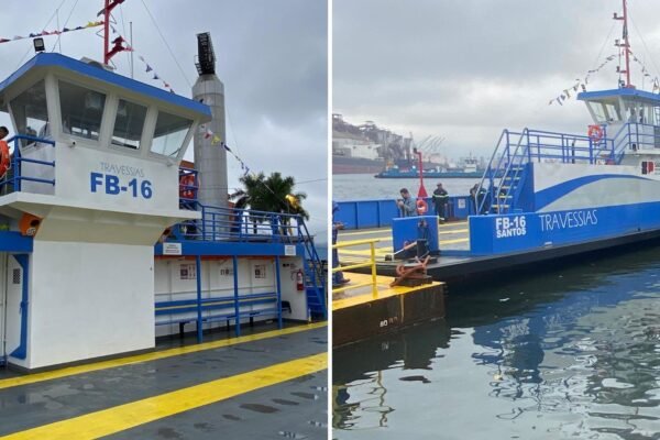 Governo de SP entrega balsa reformada para travessia entre Santos e Guarujá