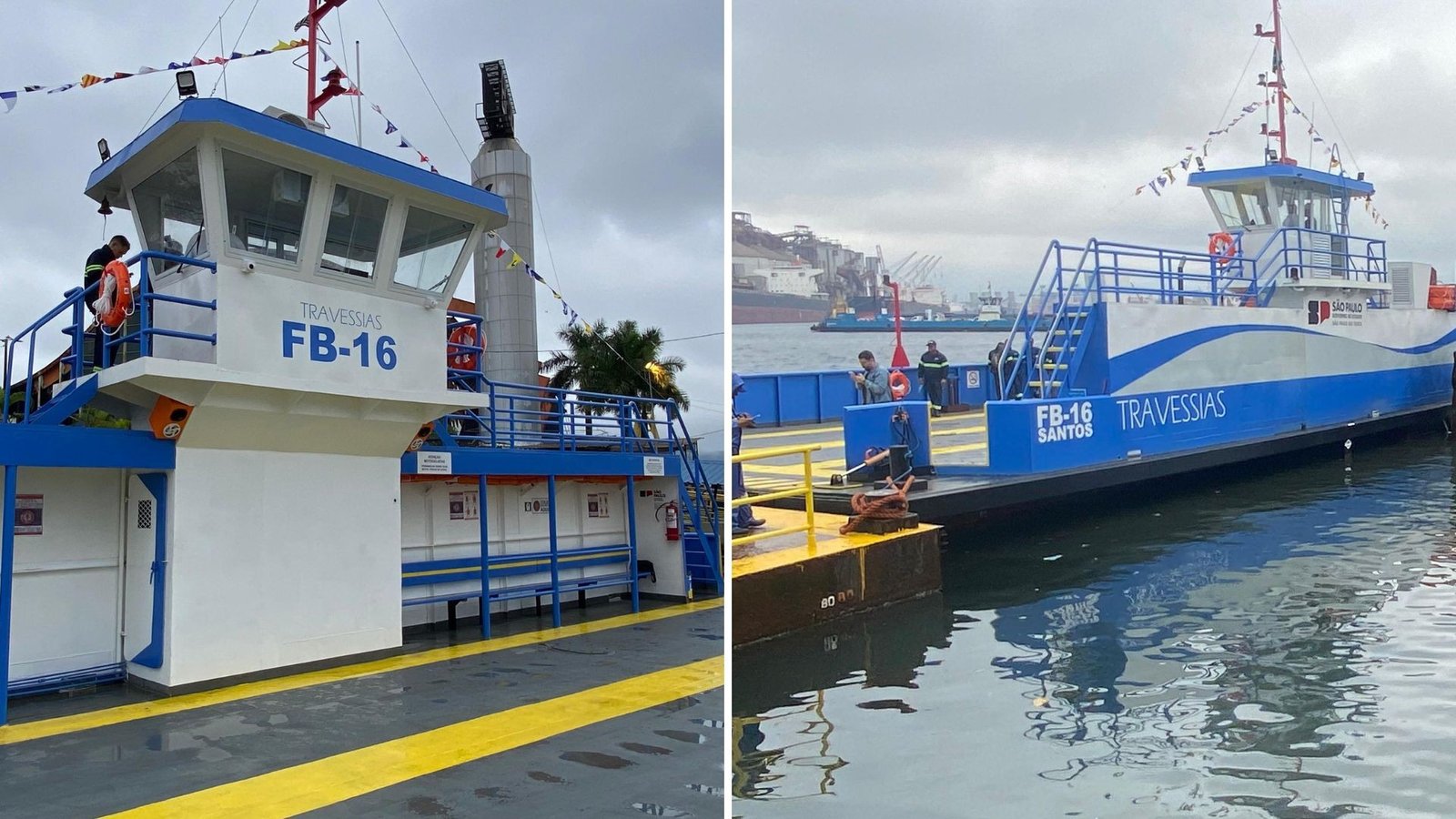 Governo de SP entrega balsa reformada para travessia entre Santos e Guarujá