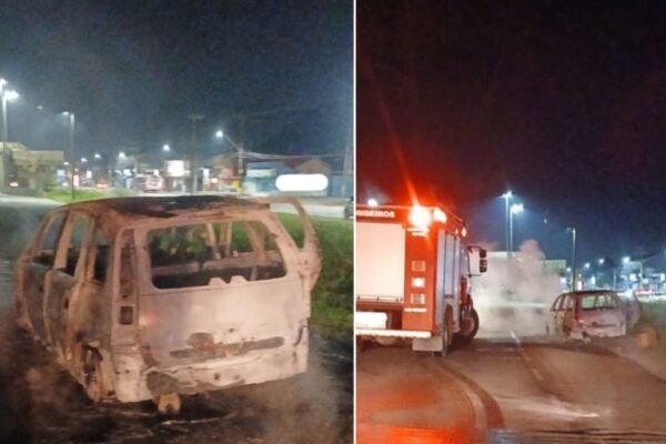 Mulher sobrevive ao abastecer carro em posto e ver o veículo ser incendiado no litoral de SP