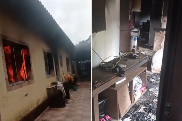 Família tem casa destruída por incêndio enquanto dormia no litoral de SP: ‘Perdi tudo’; VÍDEO