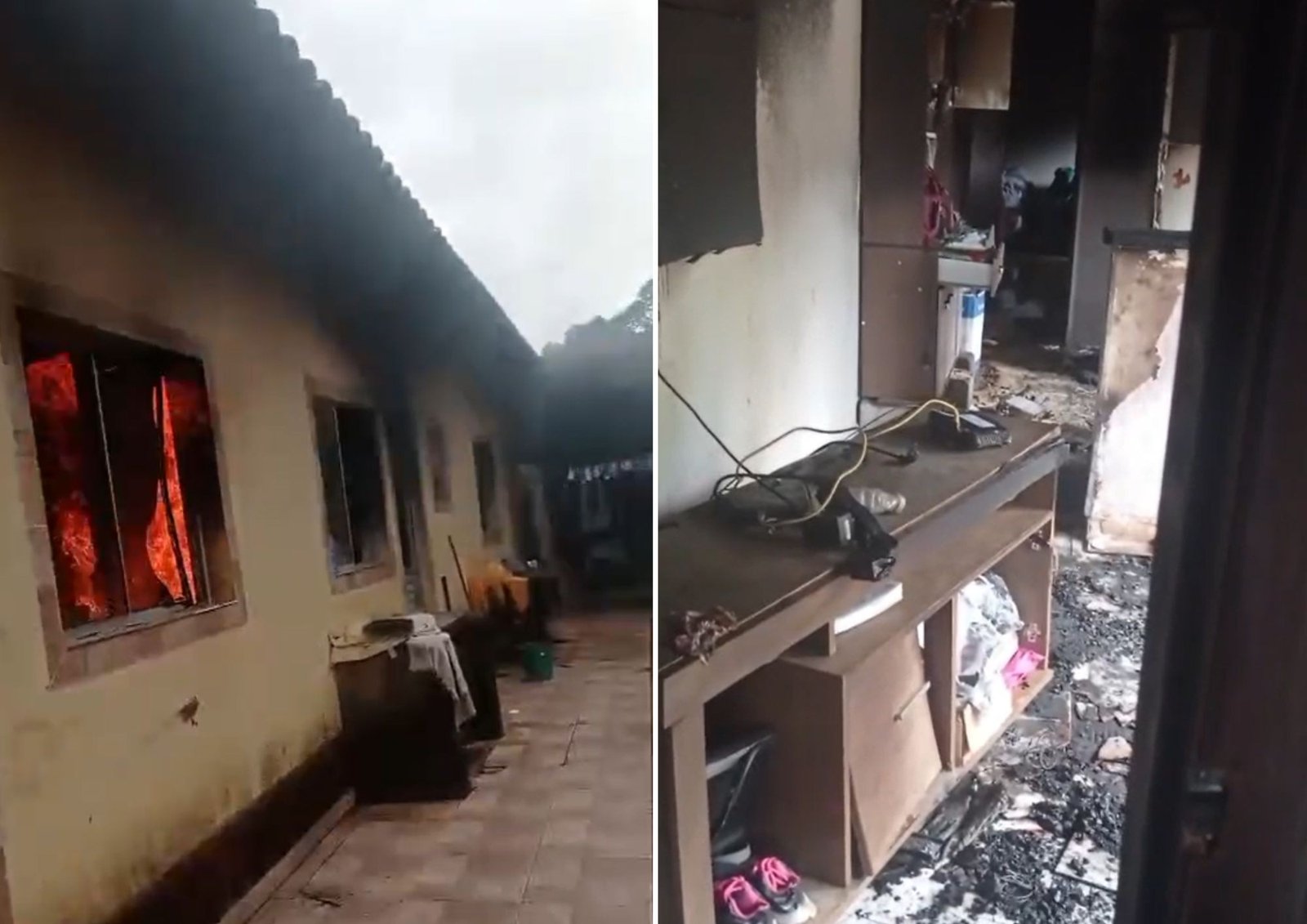 Família tem casa destruída por incêndio enquanto dormia no litoral de SP: ‘Perdi tudo’; VÍDEO