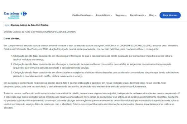 Justiça condena banco por abusos no cancelamento de cartões do Carrefour; entenda