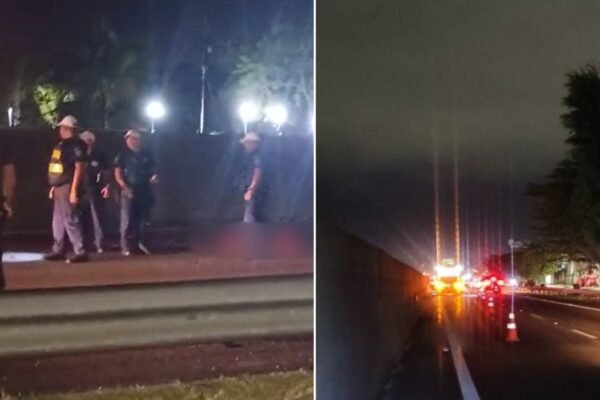 Homem morre atropelado por vários carros ao tentar atravessar rodovia em Guarujá, SP