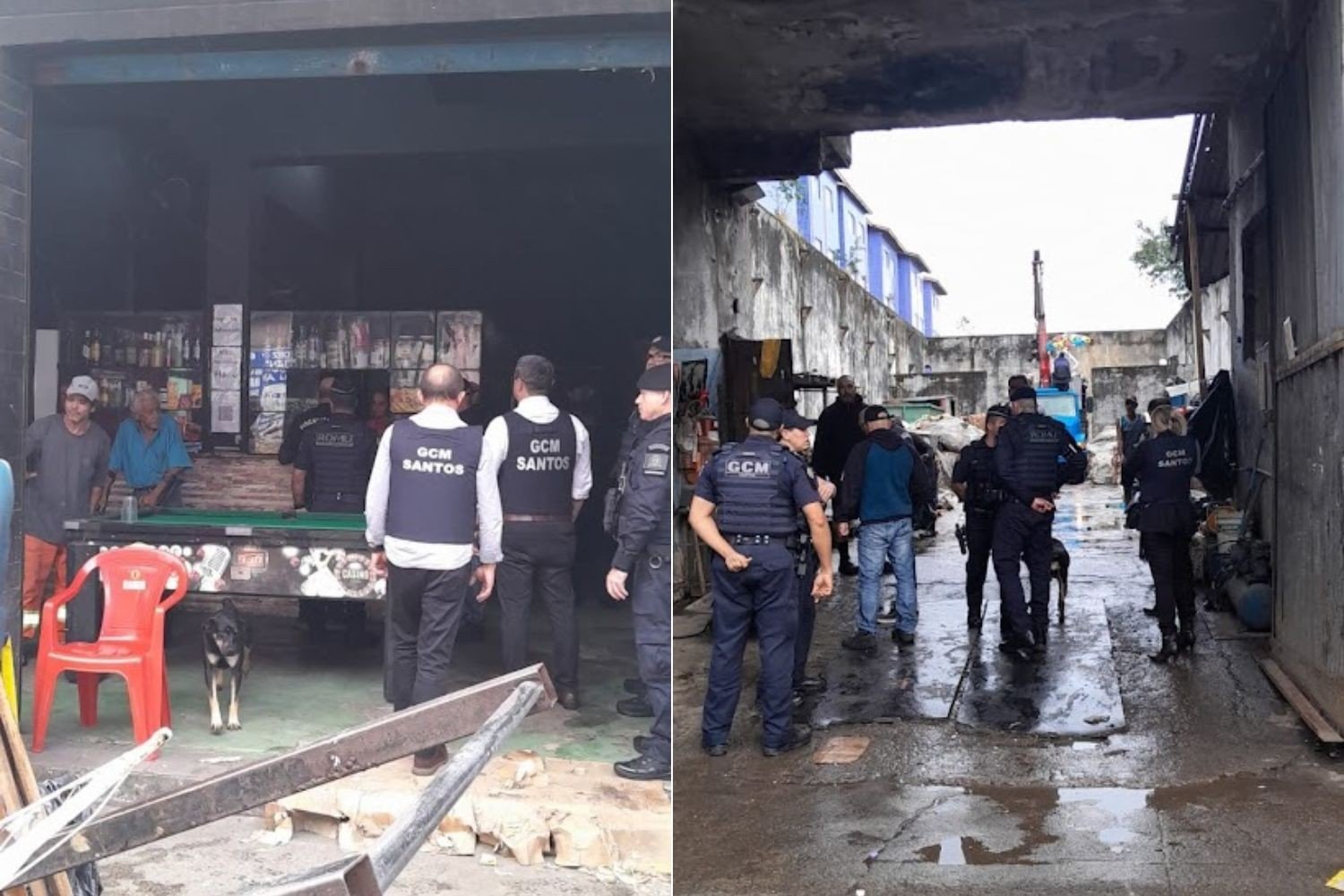 Força-tarefa fecha ferro-velho e bar em Santos, SP