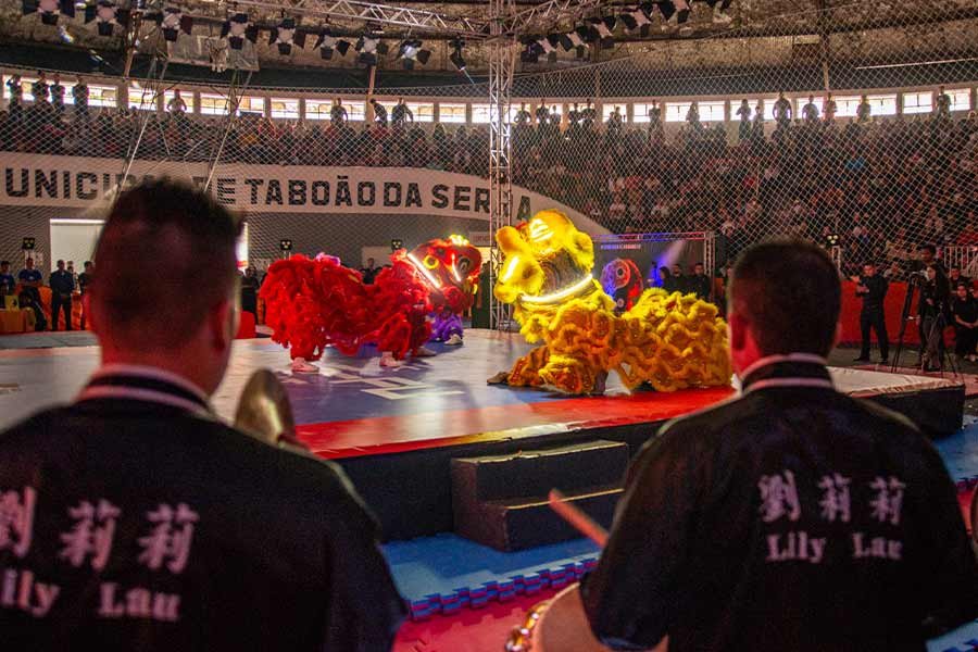 Evento de artes marciais reúne mais de 1.200 atletas em Taboão da Serra e promove espetáculo inédito com oito dragões