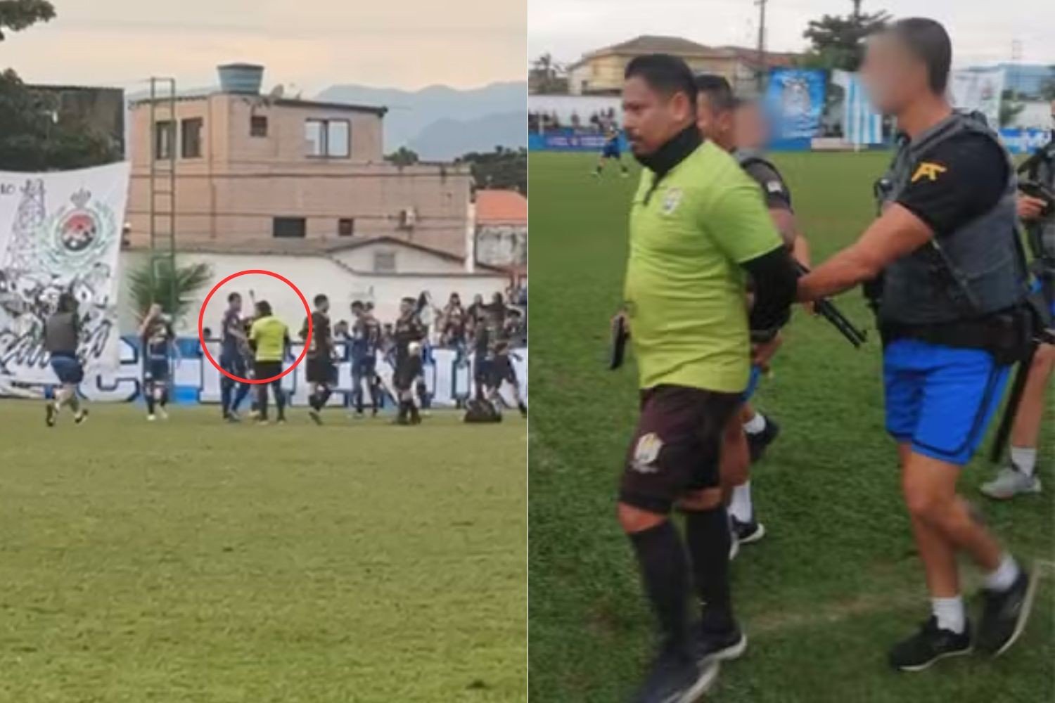 Árbitro preso em partida de futebol deu cartão amarelo para atleta segundos antes de ser preso; VEJA