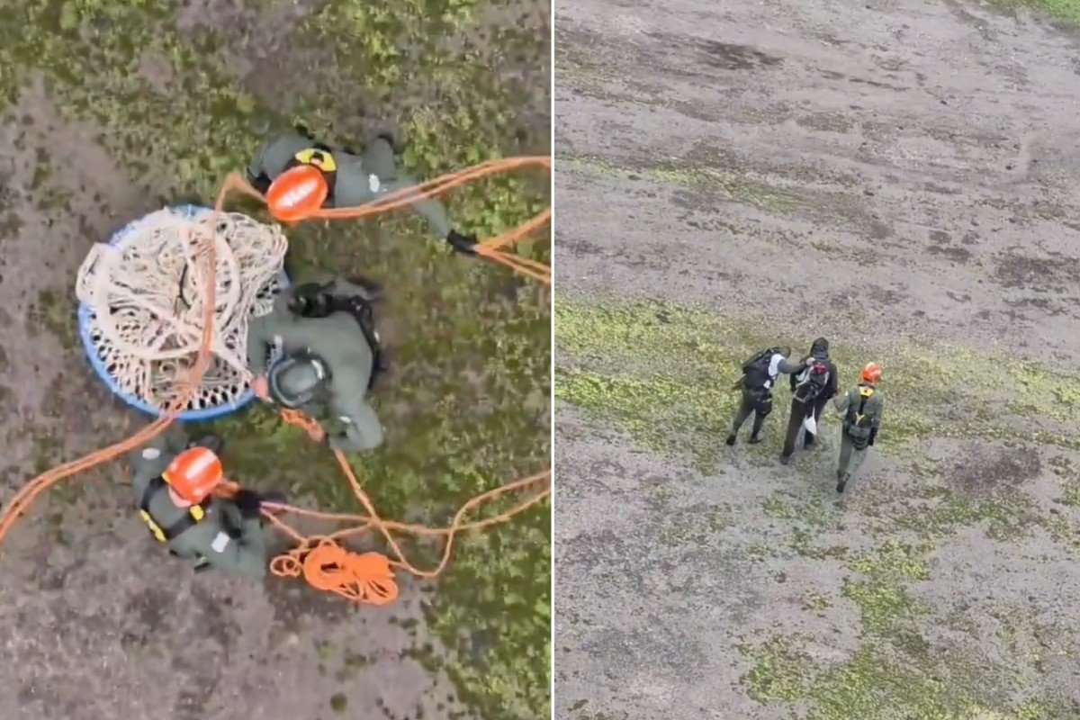 Vídeo mostra helicóptero resgatando turistas perdidos em trilha na Serra do Mar, em SP