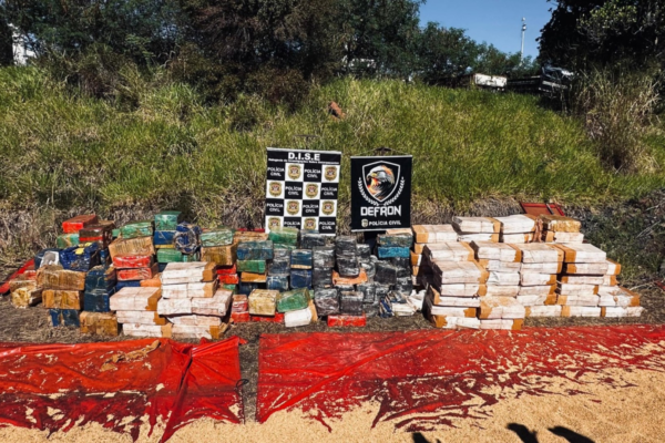 Polícia Civil encontra 7,2 t de maconha escondida em carga de soja que seria enviada ao Porto de Santos, SP Polícia Civil encontra 7,2 t de maconha escondida em carga de soja que seria enviada ao Porto de Santos, SP