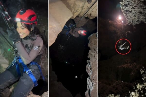 Ex-BBB Vanessa Lopes enfrenta mais de 20 metros de rapel na ‘Capital das Cavernas’ em SP; ASSISTA