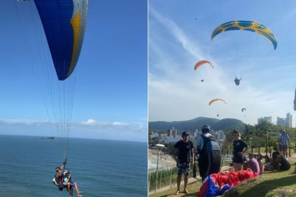 Campanha de doação de sangue oferece desconto em voo de parapente em Guarujá, SP; entenda