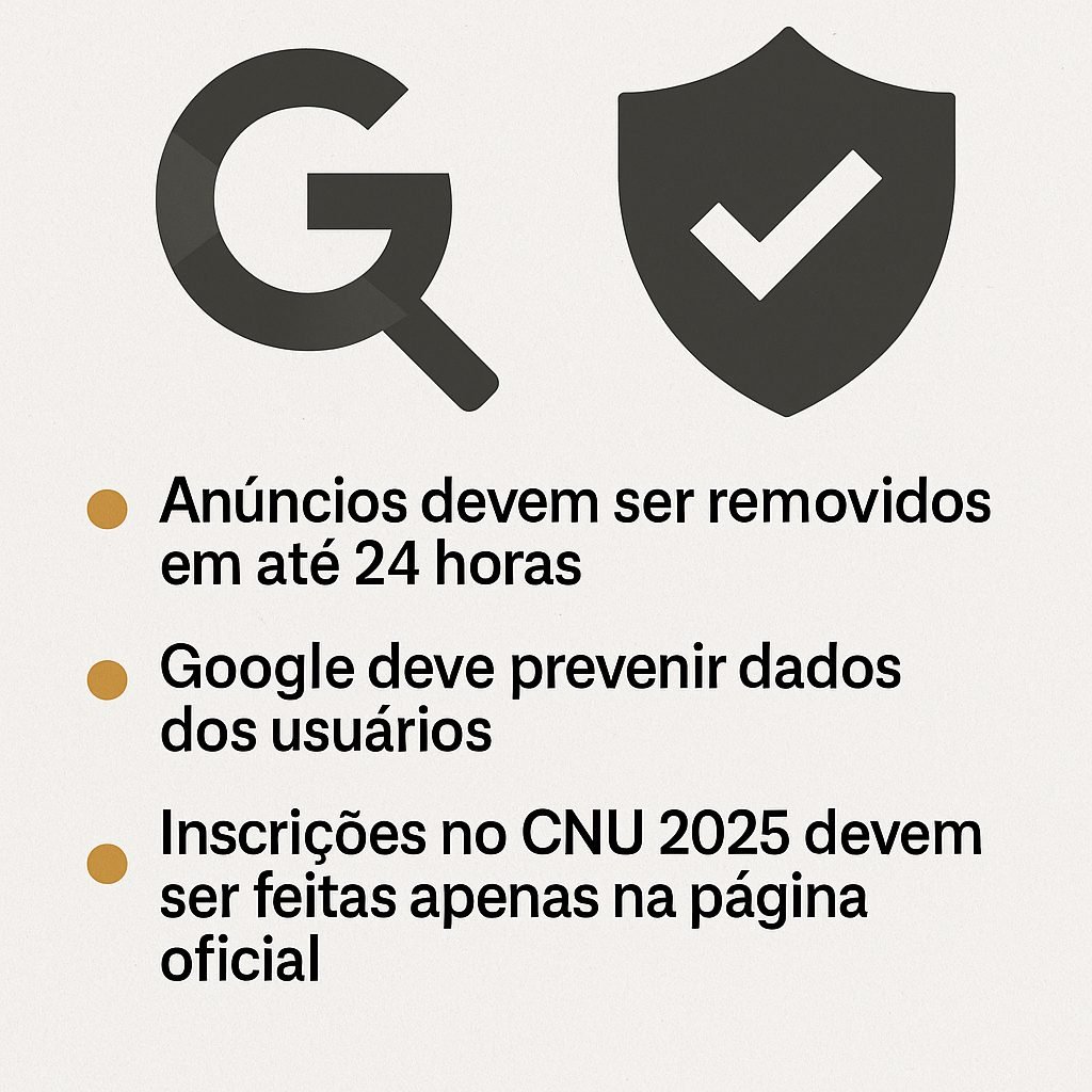 Advocacia-Geral da União notifica Google e exige retirada de anúncios fraudulentos sobre o CNU 2025