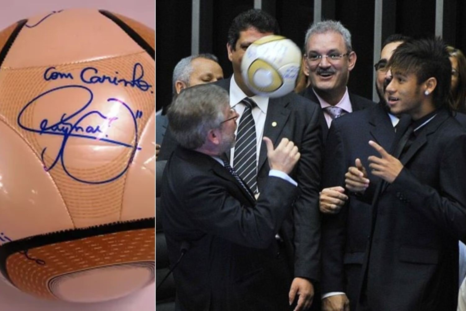 Bola assinada por Neymar e furtada durante ato bolsonarista era um presente; entenda