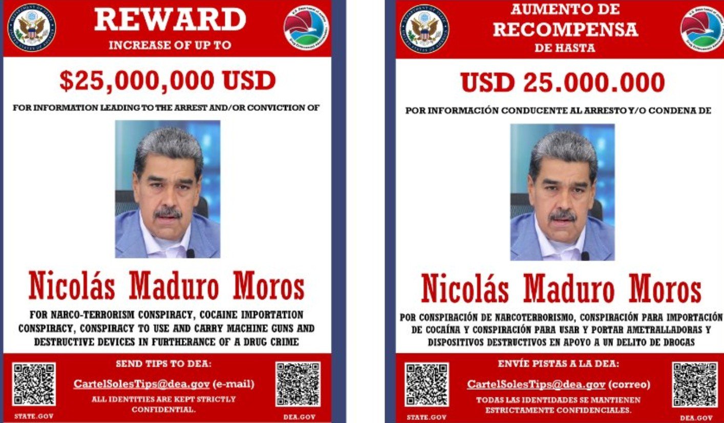 Recompensa de US$ 25 milhões, chefe de cartel e narcoterrorismo: entenda acusações contra Maduro e por que os EUA querem prendê-lo