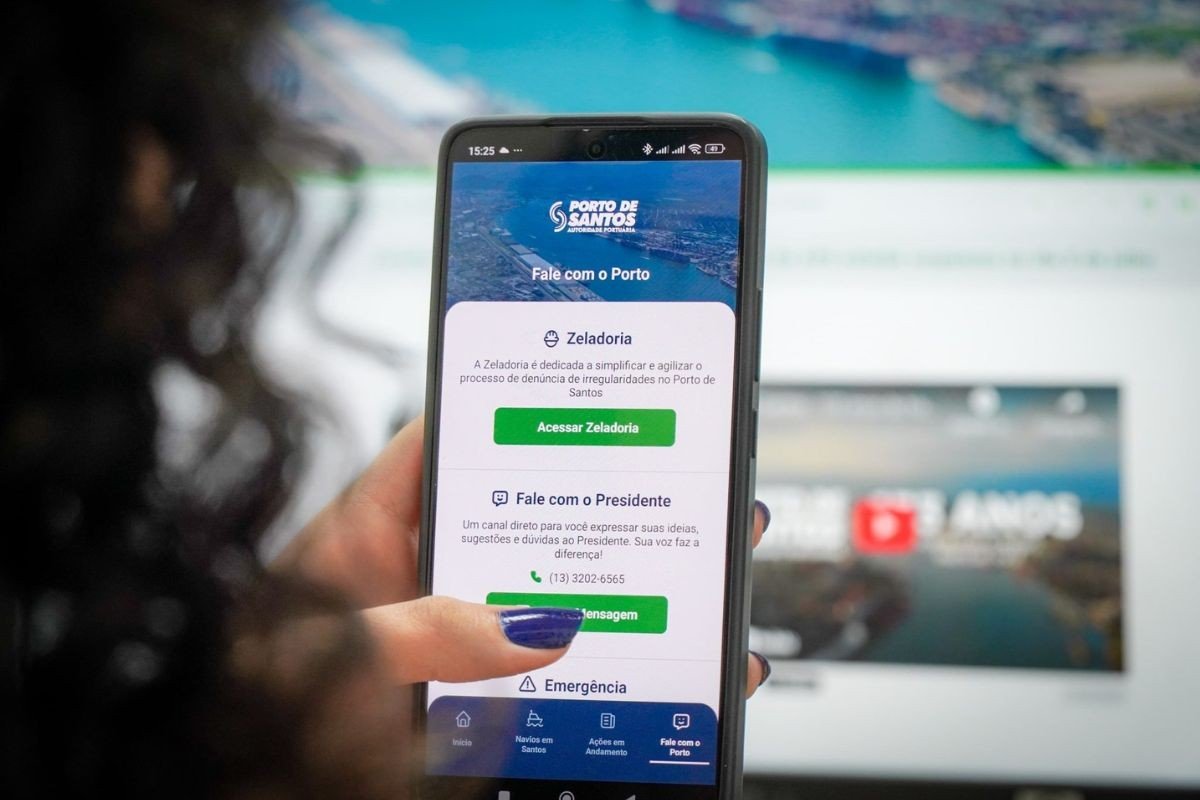 Nova função de aplicativo facilita o envio de denúncias sobre irregularidades no Porto de Santos