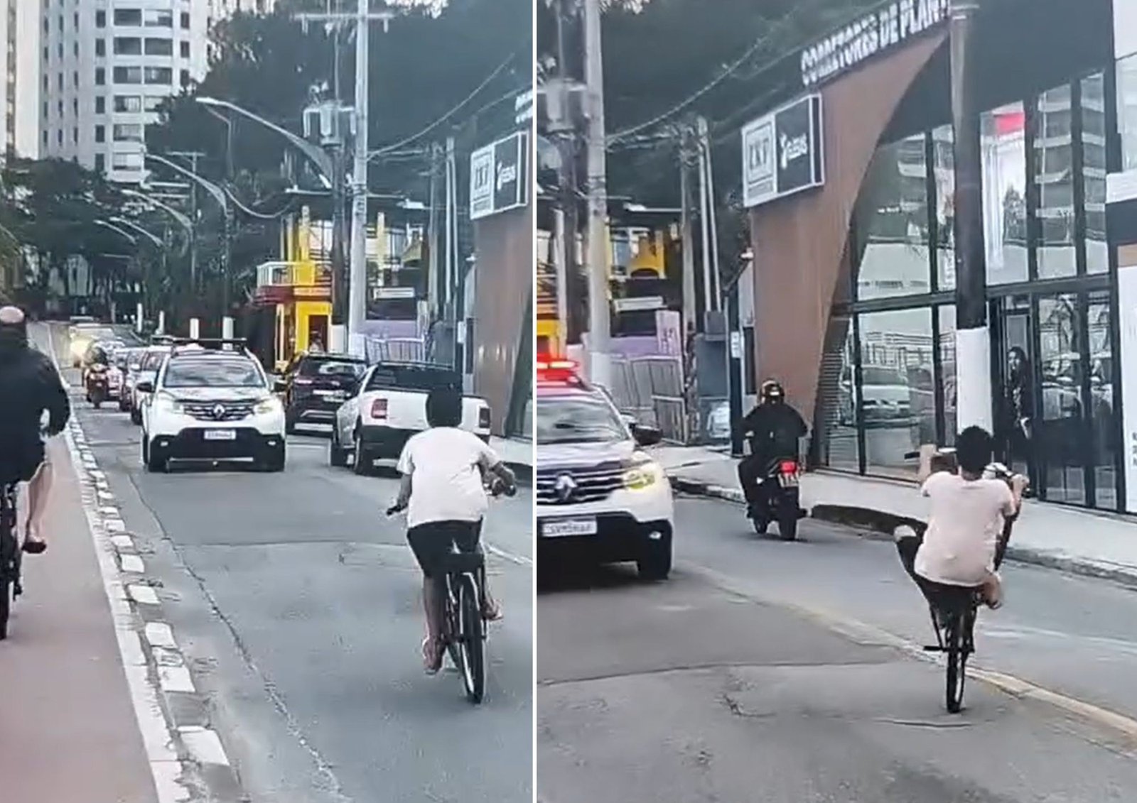 Jovens têm bicicletas apreendidas após empinar em frente a guardas no litoral de SP; VÍDEO