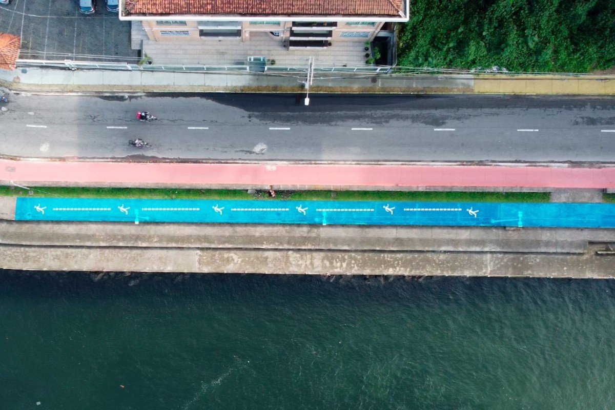 São Vicente, SP, constrói pista de R$ 5 milhões para caminhadas e corridas
