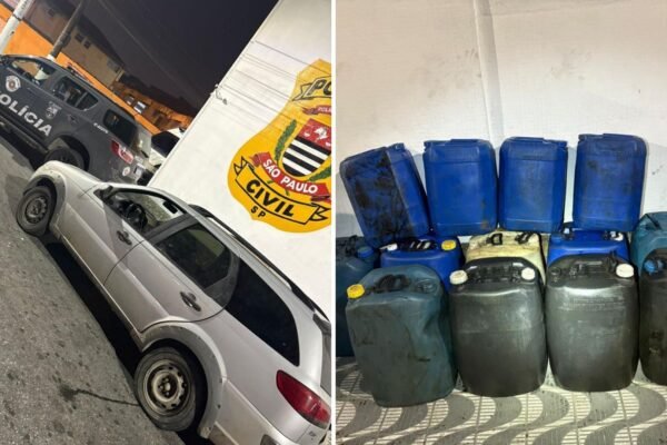 Dupla é presa após furtar 600 litros de óleo diesel de um trem no litoral de SP