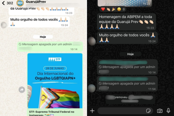 Servidor denuncia homofobia após ser excluído de grupo de WhatsApp por postar conteúdo LGBT+ Servidor denuncia homofobia após ser excluído de grupo de WhatsApp por postar conteúdo LGBT+