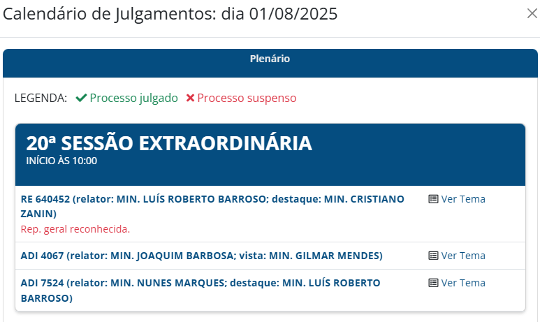 STF faz sessão extraordinária presencial nesta semana