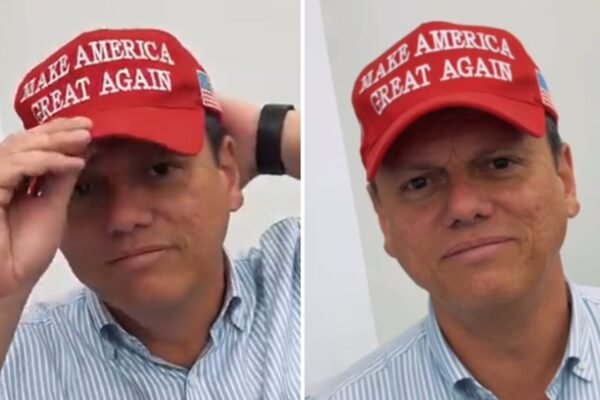 É #FAKE que Tarcísio de Freitas tenha apagado vídeo com boné ‘Make America Great Again’, de Trump