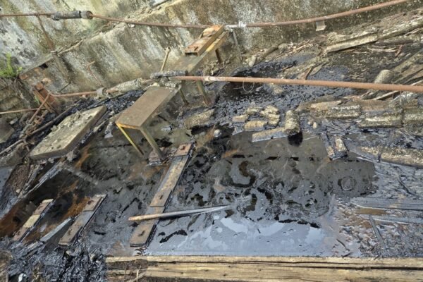 Vazamento de óleo causa grave contaminação no Rio Ribeira, aponta vistoria de instituto Vazamento de óleo causa grave contaminação no Rio Ribeira, aponta vistoria de instituto