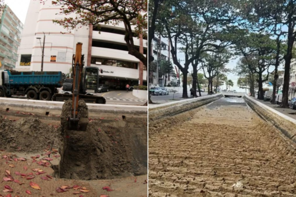 Ressaca em Santos: 960 toneladas de areia são retiradas do Canal 3
