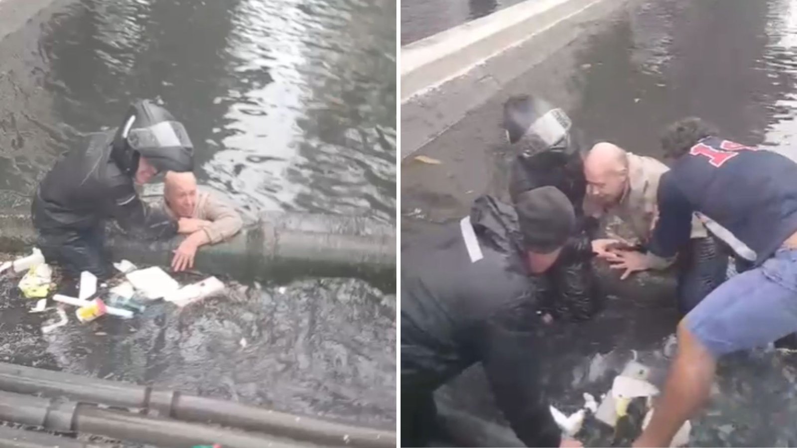 Ex-guarda-vidas que salvou idoso em canal de Santos, SP, durante temporal diz que agiu por instinto; VÍDEO