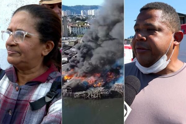 Moradores da maior favela sobre palafitas do Brasil relatam desespero após incêndio: ‘Não sobrou nada’ Moradores da maior favela sobre palafitas do Brasil relatam desespero após incêndio: ‘Não sobrou nada’