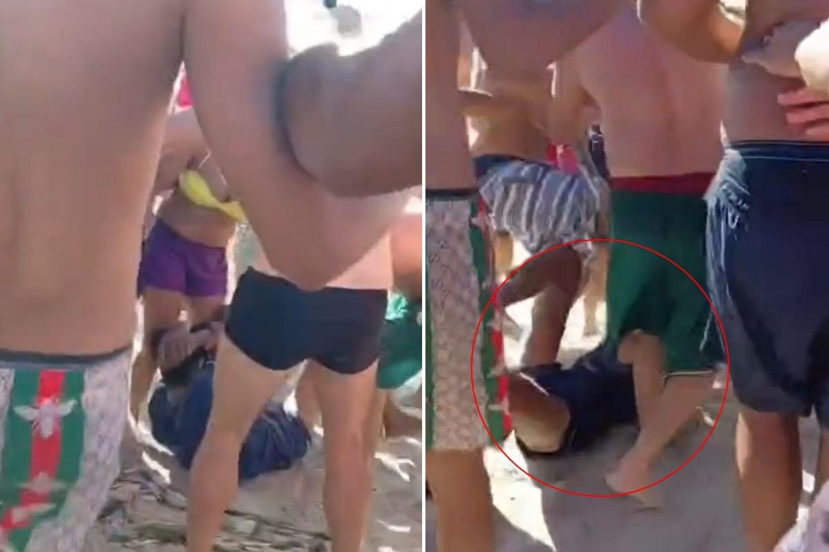 Adolescente é agredido por banhistas após furtar celular em praia de SP; VÍDEO