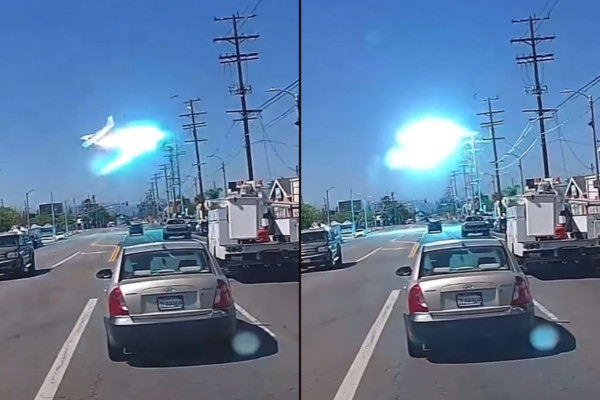 VÍDEO: Avião de pequeno porte atinge poste de energia em Los Angeles