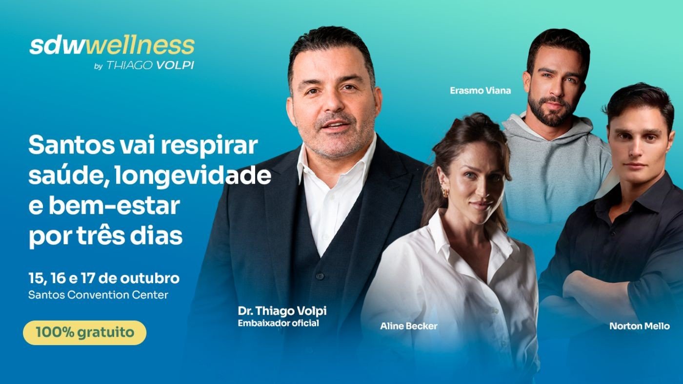 Evento gratuito promove três dias de saúde e bem-estar em Santos